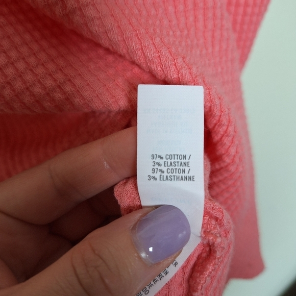 Aerie Offline Wow Coral Cropped Waffle Knit Tank Top Size Xs - Picture 6 of 7